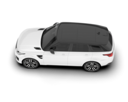 White SUV on transparent background. 3d rendering - illustration png