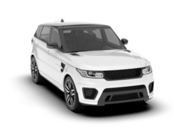 White SUV on transparent background. 3d rendering - illustration png