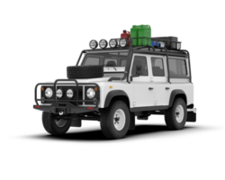 White SUV on transparent background. 3d rendering - illustration png