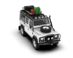 White SUV on transparent background. 3d rendering - illustration png