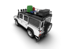 White SUV on transparent background. 3d rendering - illustration png