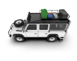 White SUV on transparent background. 3d rendering - illustration png