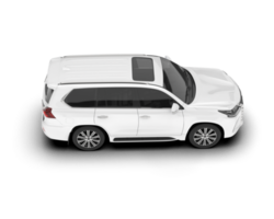 White SUV on transparent background. 3d rendering - illustration png