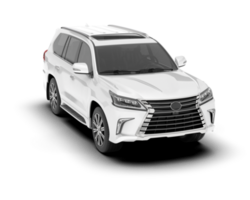 White SUV on transparent background. 3d rendering - illustration png