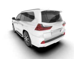 White SUV on transparent background. 3d rendering - illustration png