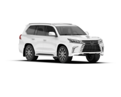 White SUV on transparent background. 3d rendering - illustration png