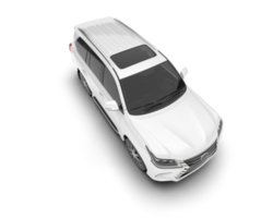 White SUV on transparent background. 3d rendering - illustration png