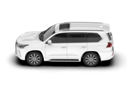 White SUV on transparent background. 3d rendering - illustration png