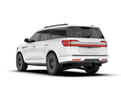 White SUV on transparent background. 3d rendering - illustration png