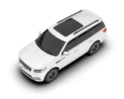 White SUV on transparent background. 3d rendering - illustration png