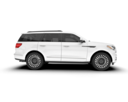 White SUV on transparent background. 3d rendering - illustration png