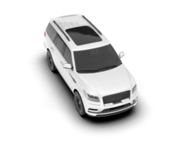 White SUV on transparent background. 3d rendering - illustration png