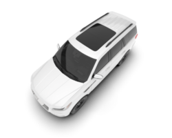 White SUV on transparent background. 3d rendering - illustration png