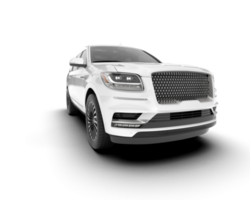 White SUV on transparent background. 3d rendering - illustration png