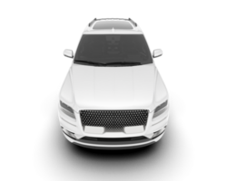 White SUV on transparent background. 3d rendering - illustration png