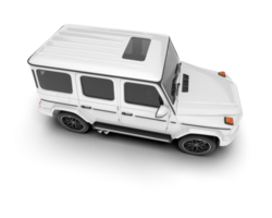 White SUV on transparent background. 3d rendering - illustration png