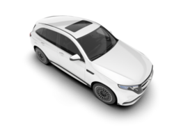 White SUV on transparent background. 3d rendering - illustration png