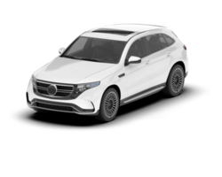 White SUV on transparent background. 3d rendering - illustration png