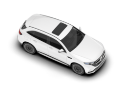 White SUV on transparent background. 3d rendering - illustration png