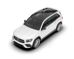 White SUV on transparent background. 3d rendering - illustration png