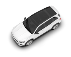 White SUV on transparent background. 3d rendering - illustration png