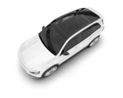 White SUV on transparent background. 3d rendering - illustration png