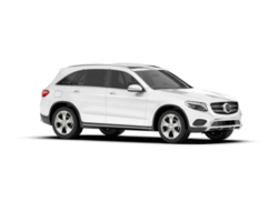 White SUV on transparent background. 3d rendering - illustration png