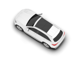 White SUV on transparent background. 3d rendering - illustration png
