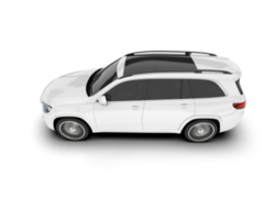 White SUV on transparent background. 3d rendering - illustration png