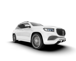 White SUV on transparent background. 3d rendering - illustration png