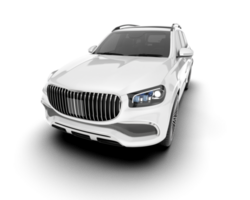 White SUV on transparent background. 3d rendering - illustration png