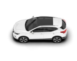 White SUV on transparent background. 3d rendering - illustration png