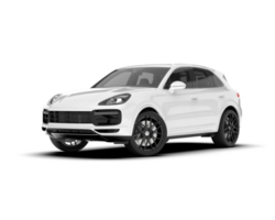 White SUV on transparent background. 3d rendering - illustration png
