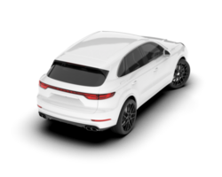 White SUV on transparent background. 3d rendering - illustration png