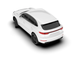 White SUV on transparent background. 3d rendering - illustration png