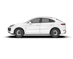 White SUV on transparent background. 3d rendering - illustration png