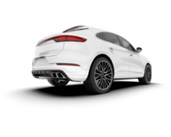 White SUV on transparent background. 3d rendering - illustration png