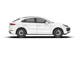 White SUV on transparent background. 3d rendering - illustration png