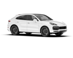 White SUV on transparent background. 3d rendering - illustration png