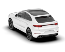 White SUV on transparent background. 3d rendering - illustration png