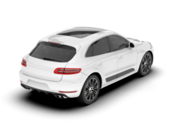 White SUV on transparent background. 3d rendering - illustration png
