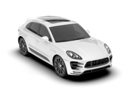 White SUV on transparent background. 3d rendering - illustration png
