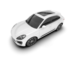 White SUV on transparent background. 3d rendering - illustration png