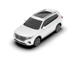 White SUV on transparent background. 3d rendering - illustration png