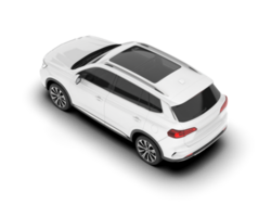 White SUV on transparent background. 3d rendering - illustration png