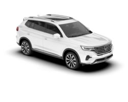 White SUV on transparent background. 3d rendering - illustration png