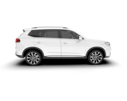 White SUV on transparent background. 3d rendering - illustration png