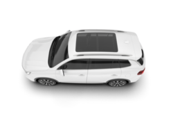 White SUV on transparent background. 3d rendering - illustration png