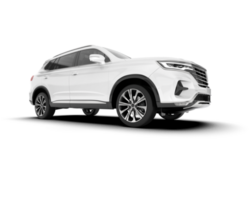 White SUV on transparent background. 3d rendering - illustration png