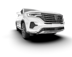 White SUV on transparent background. 3d rendering - illustration png